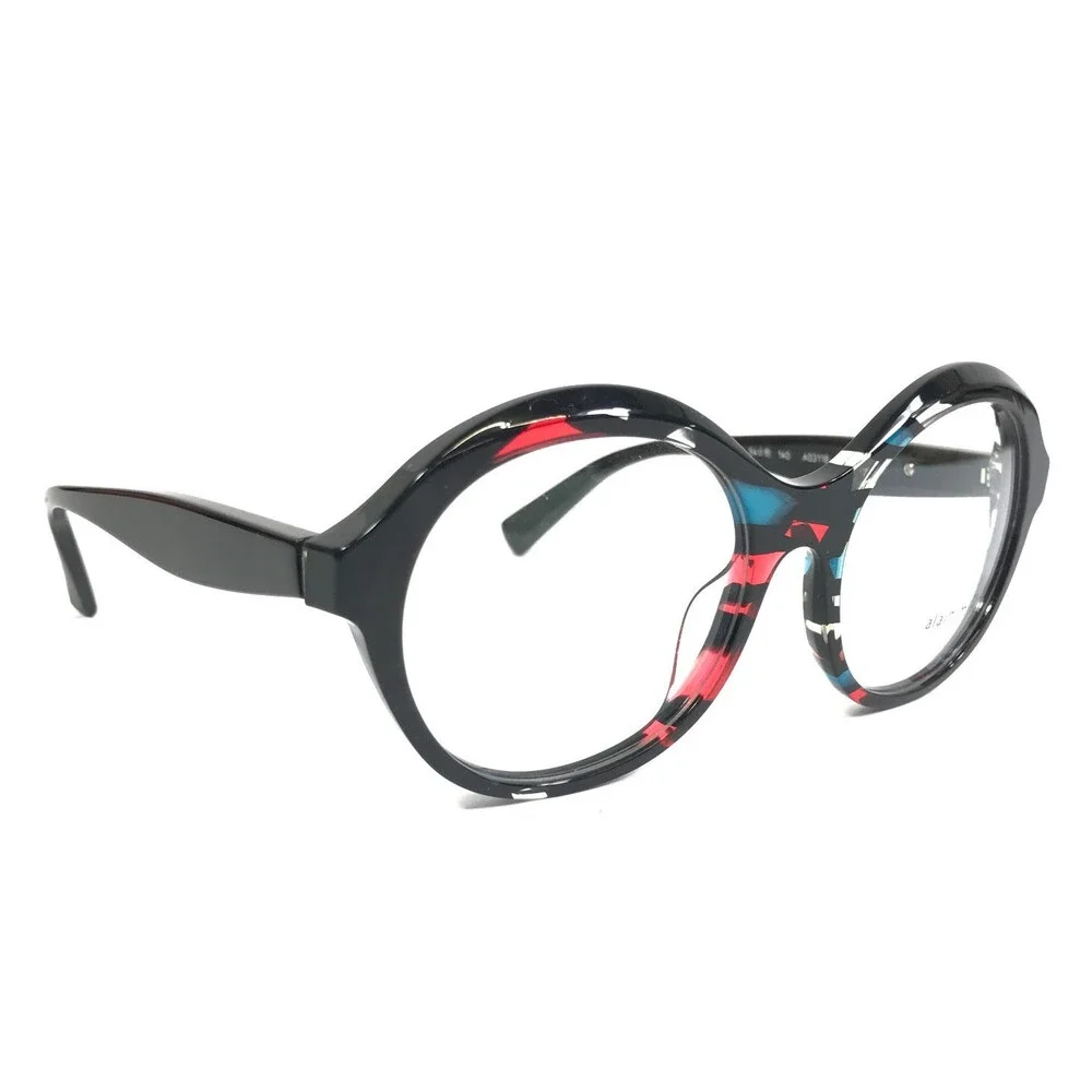 Alain Mikli Eyeglasses Frames Floretta A03118 004 Red Teal Stain Round 54-18-140